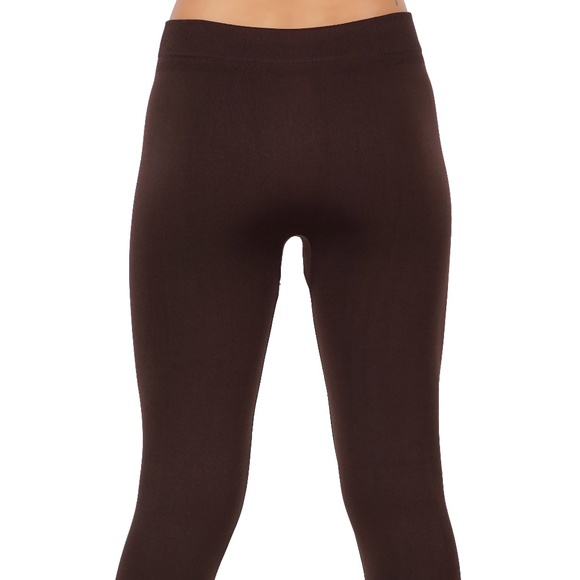 Women`s Fleece Leggings Buttery Soft Pants Mid Wai - Picture 3 of 4